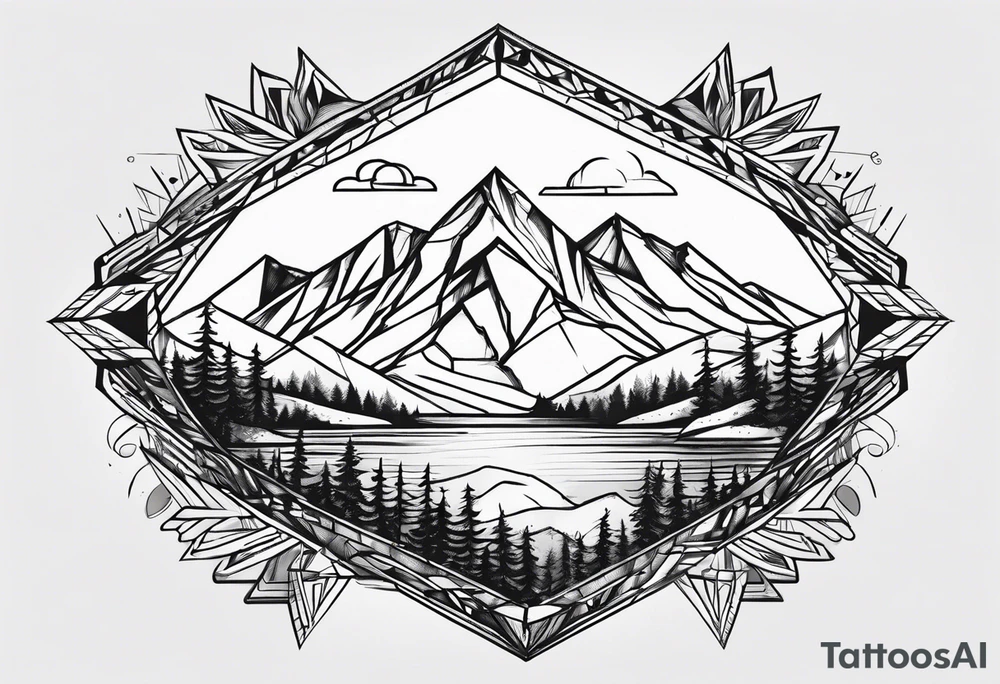 Mountain pattern tattoo idea