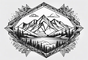 Mountain pattern tattoo idea