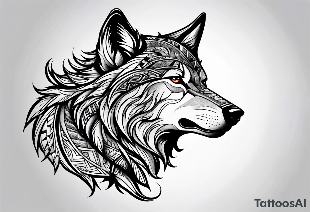 Alpha wolf tattoo idea