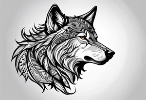 Alpha wolf tattoo idea