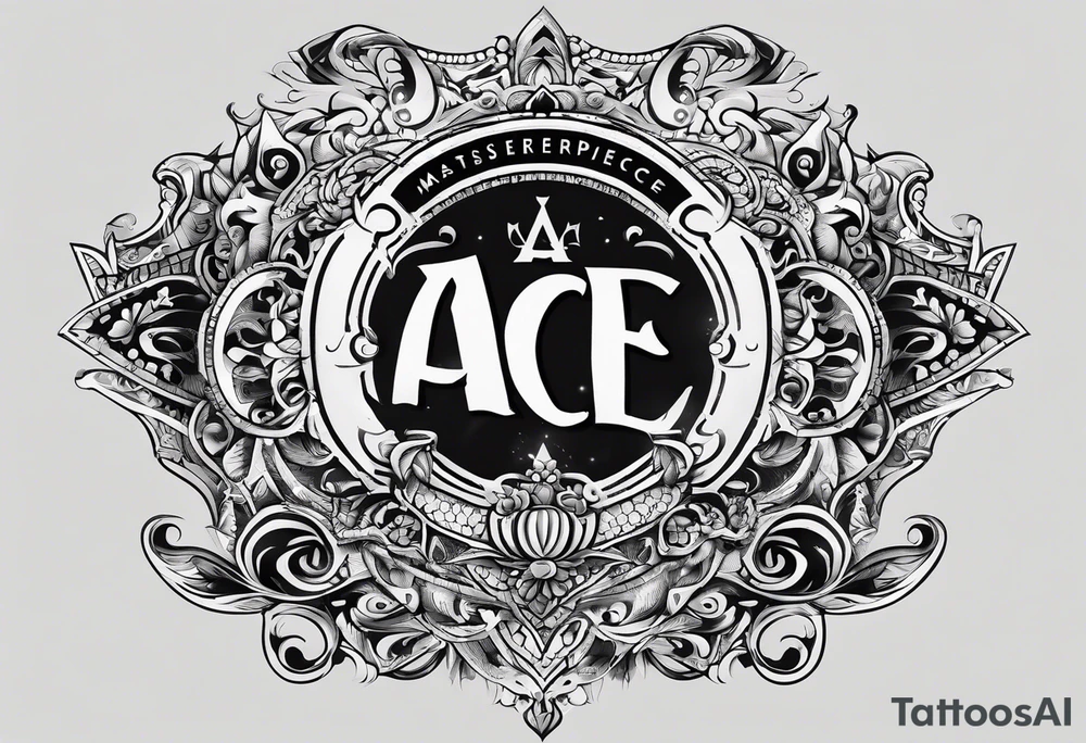 Neck tattoo saying Ace reversed filled in like nle choppas neck tattoo tattoo idea