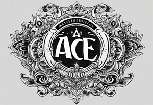 Neck tattoo saying Ace reversed filled in like nle choppas neck tattoo tattoo idea