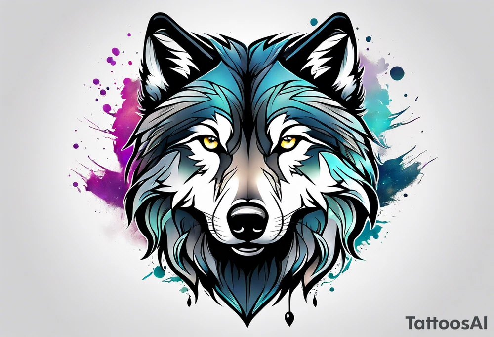 Wolves in nature tattoo idea