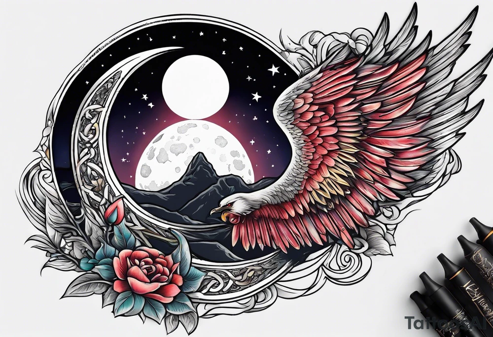 Lucifer wraps the moon in the night tattoo idea