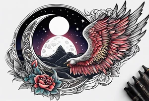 Lucifer wraps the moon in the night tattoo idea