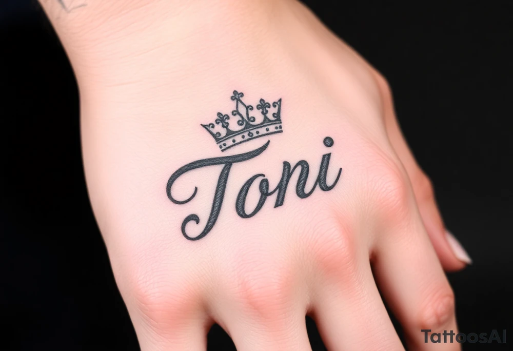 Name Tori with crown tattoo idea