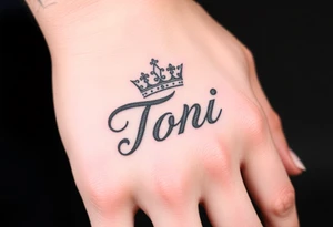 Name Tori with crown tattoo idea