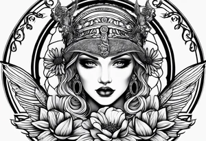 Beetender engel mit Banner tattoo idea