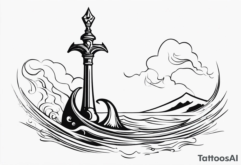 trident poseidon tattoo idea