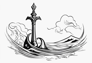 trident poseidon tattoo idea