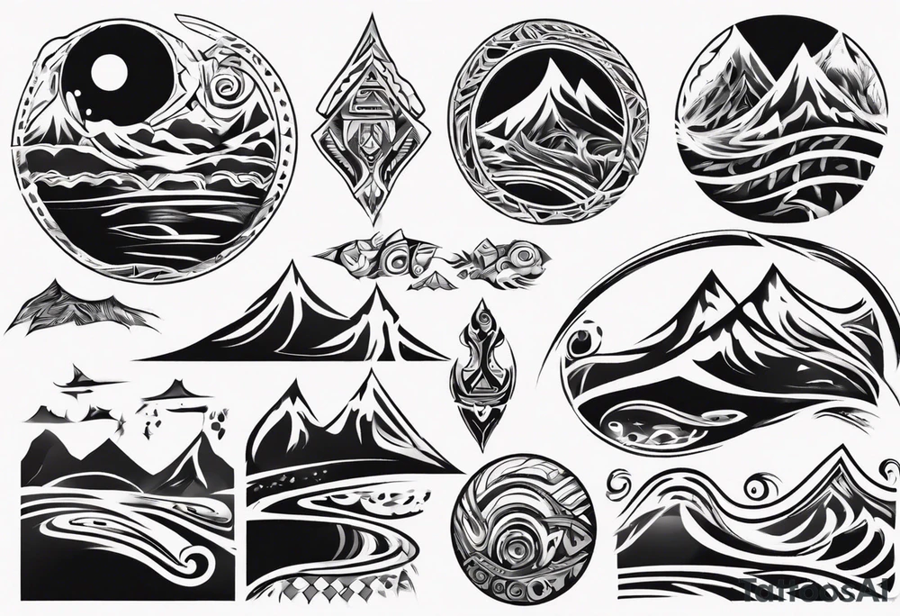 landscape tribal tattoo idea