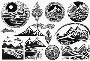 landscape tribal tattoo idea