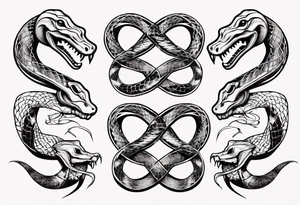 interlocking snakes tattoo idea