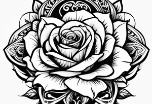 Island rose for neck tattoo idea