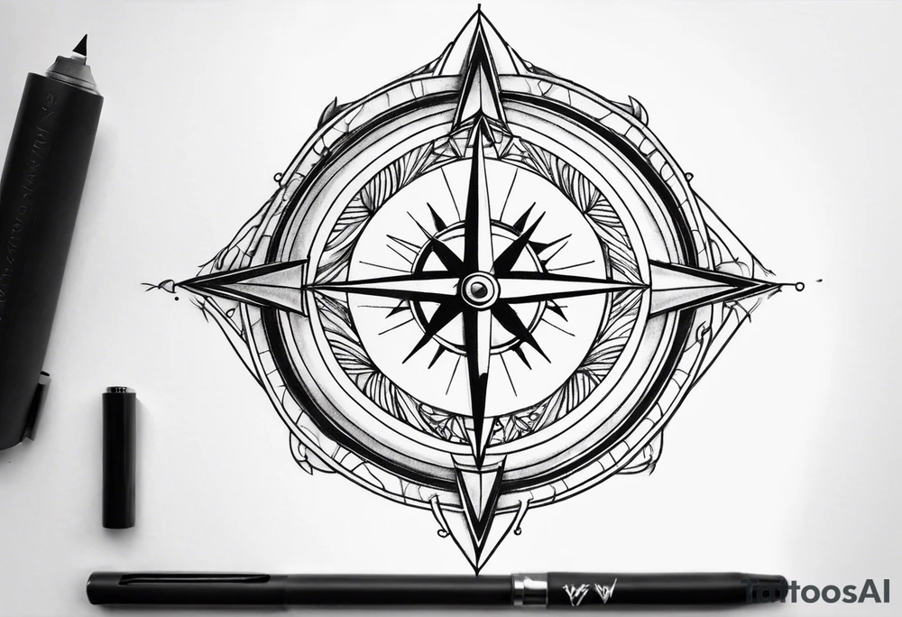Compass arrow tattoo idea