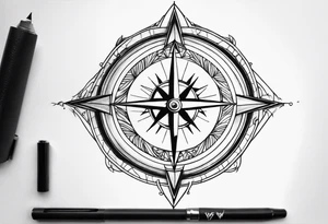 Compass arrow tattoo idea