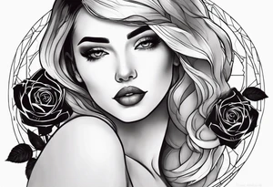 sarah with a rose made to fit on my forearm tattoo idea