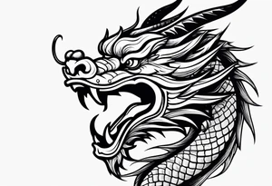 right side profile of a chinese dragon face tattoo idea