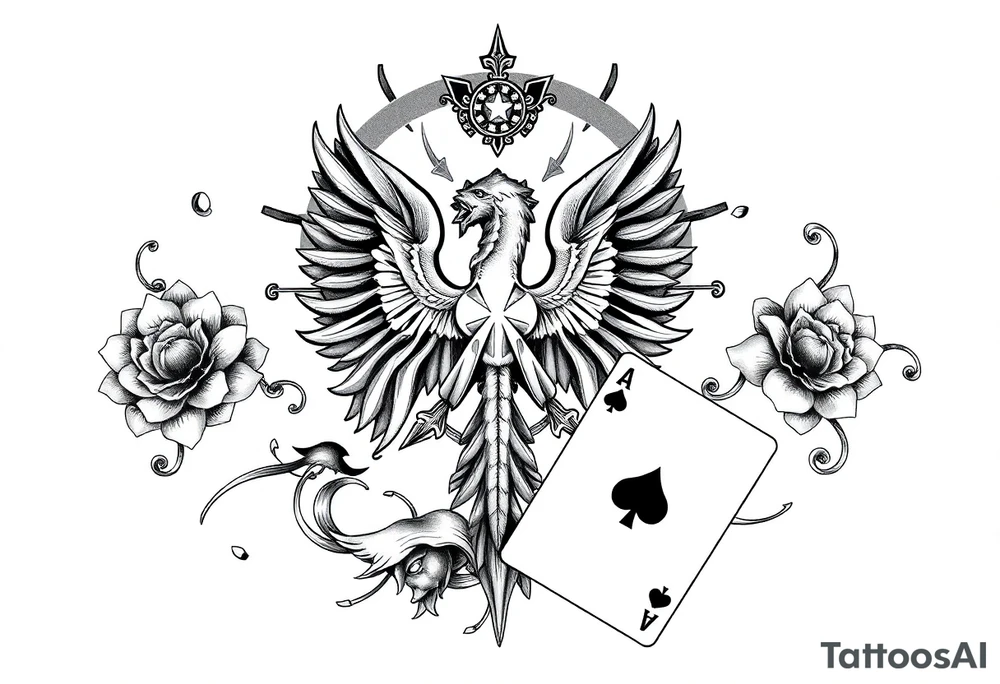 Poland symbol and poker cards Add casino money to it. tattoo idea