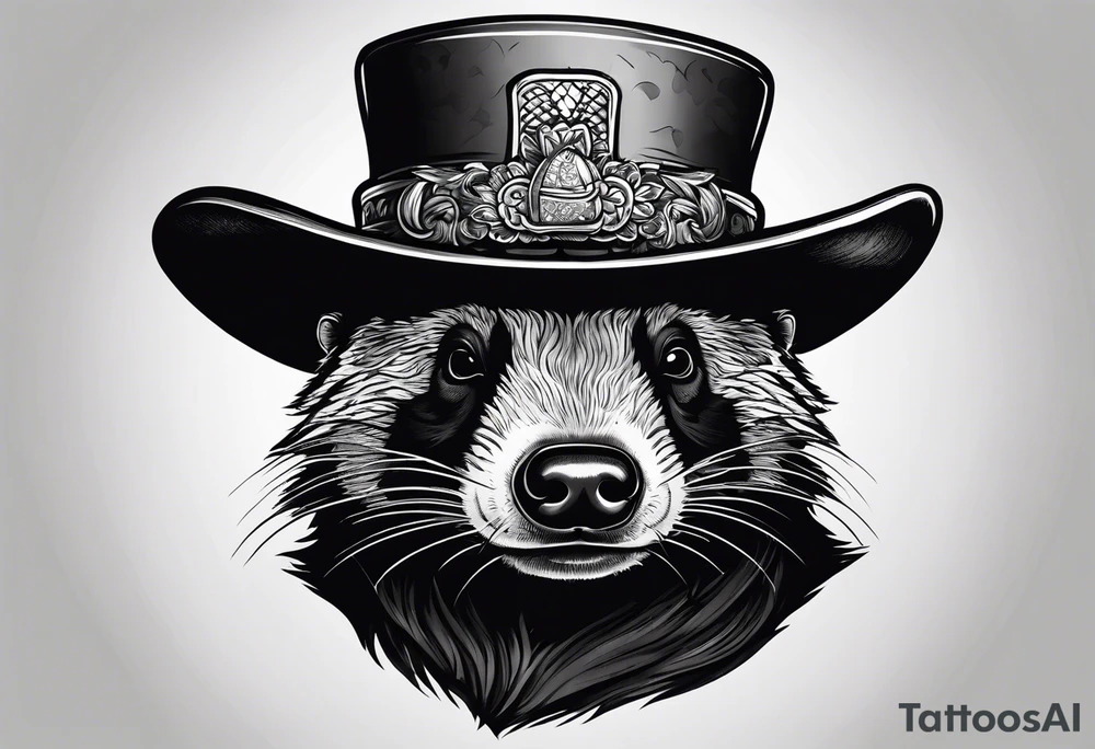 Honey badger wearing Irish hat tattoo idea
