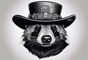 Honey badger wearing Irish hat tattoo idea