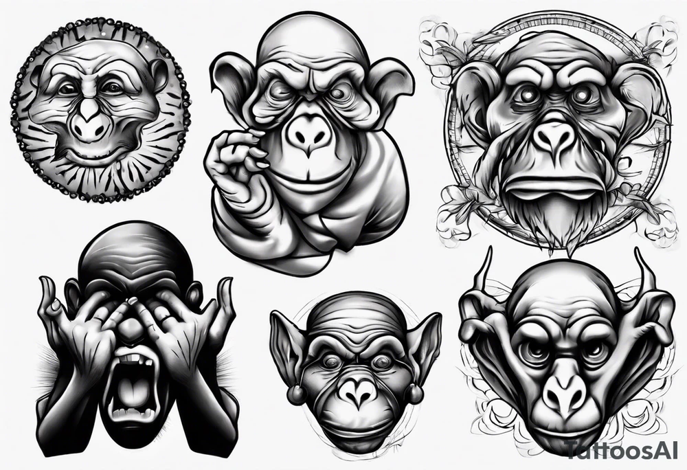 see no, hear no, speak no evil tattoo idea