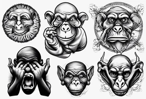 see no, hear no, speak no evil tattoo idea