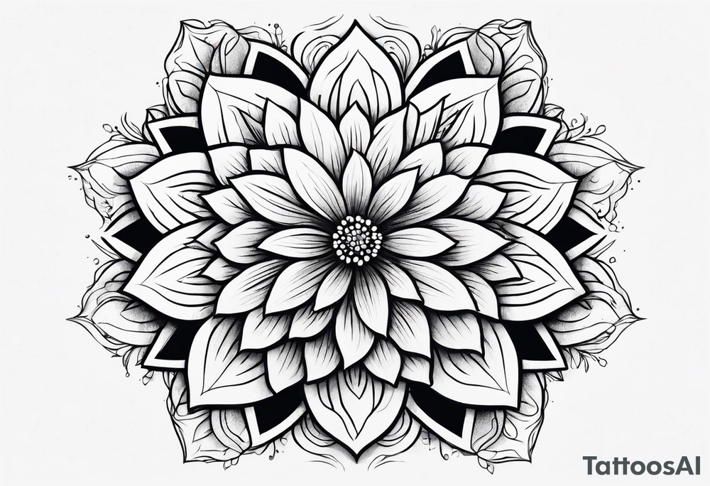 flower burst tattoo idea