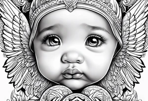 baby angels, praying, wings tattoo idea