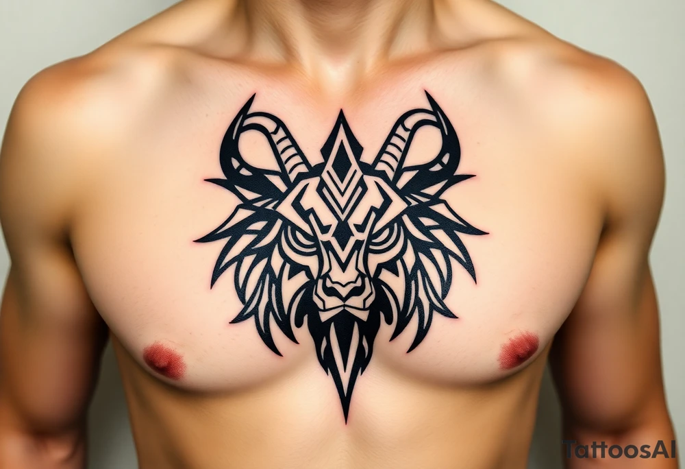 Capricorn head  10x15 cm 
Neutral face tattoo idea