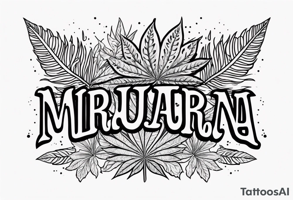 Black Goddess of marijuana tattoo idea