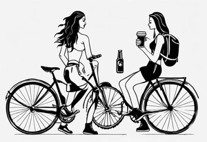 two girls, coffee, hiking, cycling, beer, gym tattoo idea