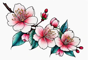 Shoulder cherry blossom tattoo idea