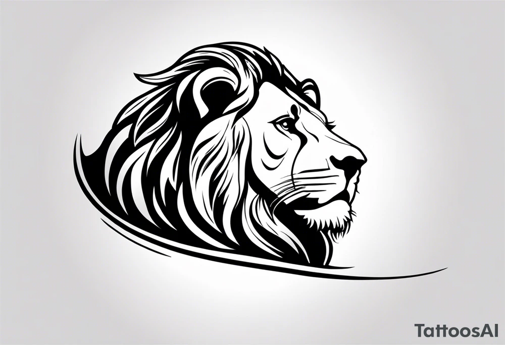realistic laying lion tattoo idea
