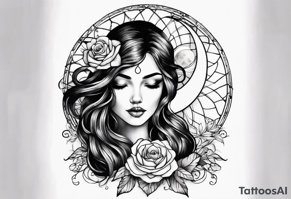 divine feminine
dainty
moon tattoo idea