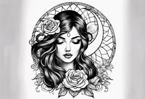 divine feminine
dainty
moon tattoo idea