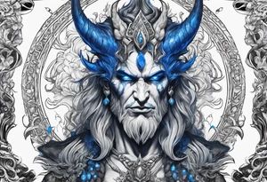 Hades with blue shadowns tattoo idea