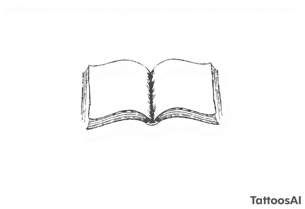 artistic open book tattoo idea