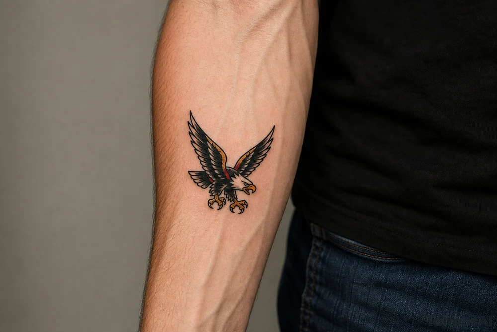 eagle with talons tattoo idea