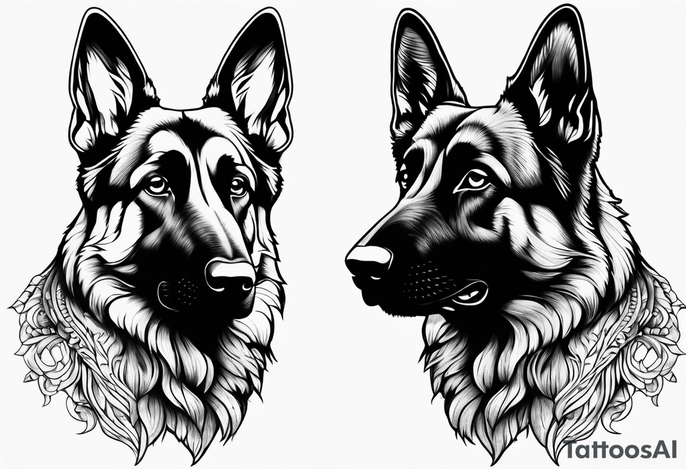 German shepherd ears tattoo idea