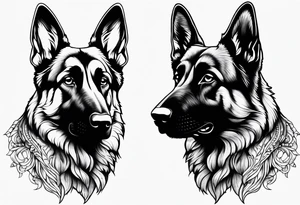 German shepherd ears tattoo idea