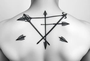 2 bow arrows one arrow is to incorporate the name Cameron and the other arrow is to incorporate the name Connor tattoo idea