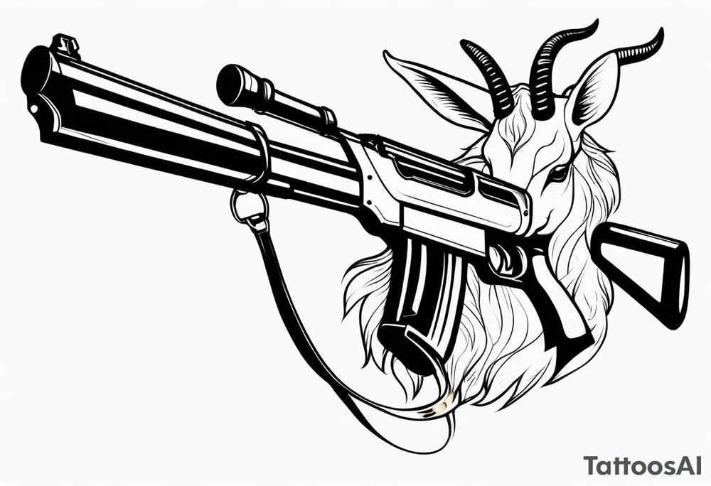 capricorn with sunglasses and shotgun tattoo idea