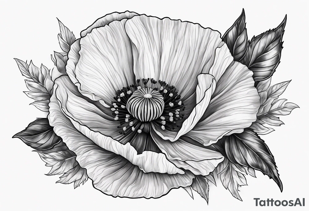 poppy design tattoo idea