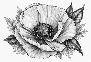 poppy design tattoo idea