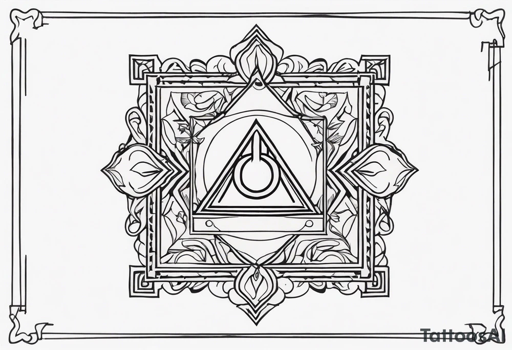 free masonry symbol , rectangle tattoo idea