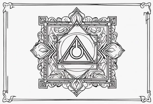 free masonry symbol , rectangle tattoo idea
