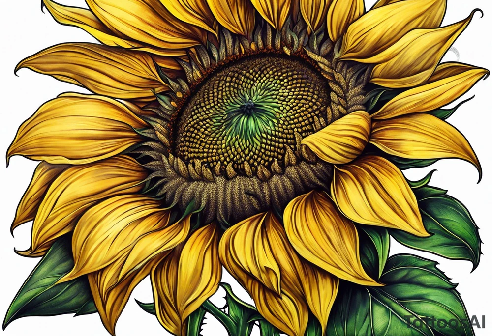 a sunflower tattoo idea