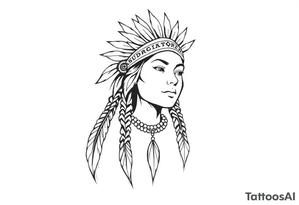 Native American female tattoo idea