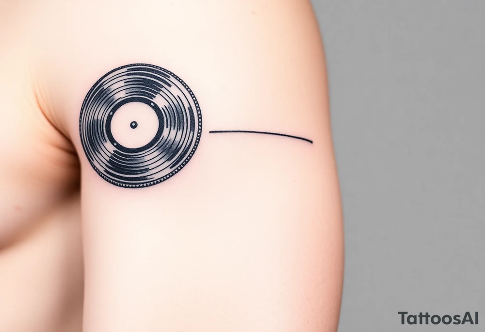 two vinyl records side by side expressing love for music tattoo idea